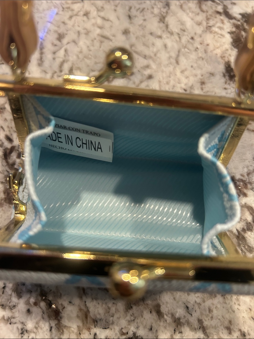 Mini Top-Handle mini Bag in White and Light Blue new - Picture 4 of 8